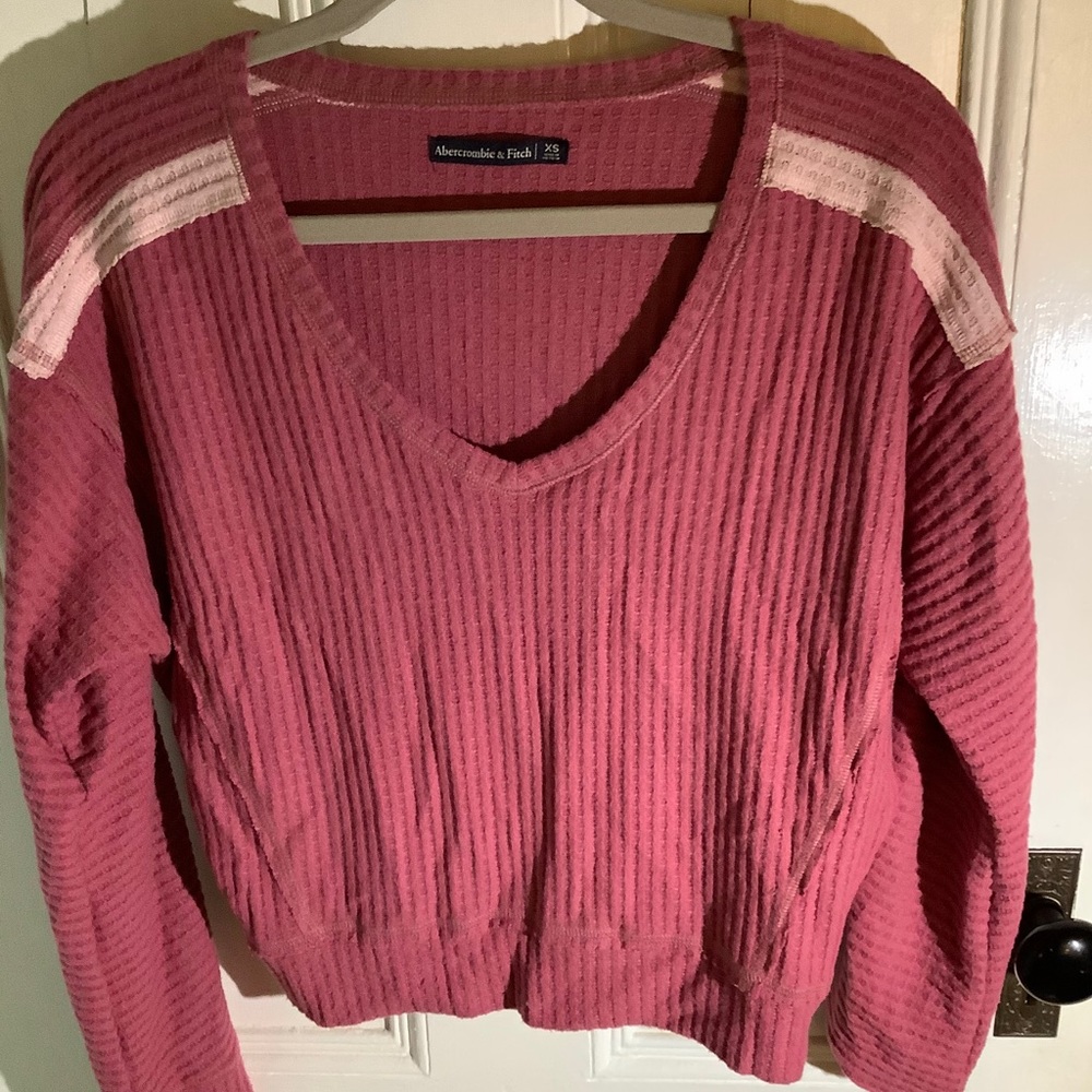 Pink waffle knit pink sweater